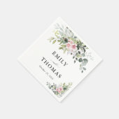 グリーン赤面結婚ピンクズナプキン スタンダードカクテルナプキン (角)