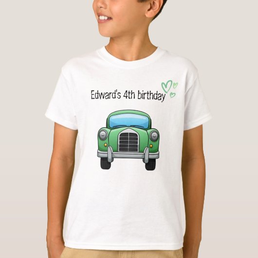 グリーン車とカスタマイズ可能な文字 Tシャツ (正面)