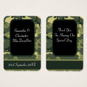 グリーン軍隊カモフラージュ感謝していお気に入りラベル (正面&裏面)