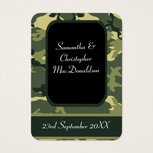 グリーン軍隊カモフラージュ感謝していお気に入りラベル (正面)