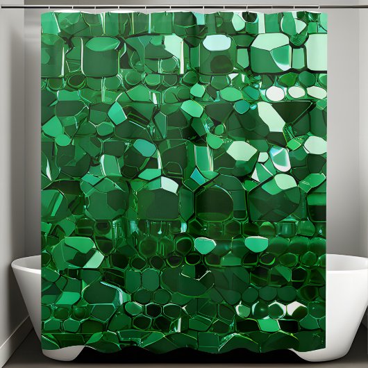 グリーン輝くシークインシャワーカーテン シャワーカーテン