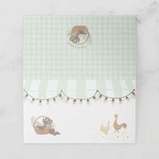 グリーン農家ズマーケットファームフレッシュ折り畳み座席表 プレイスカード (外部開封)