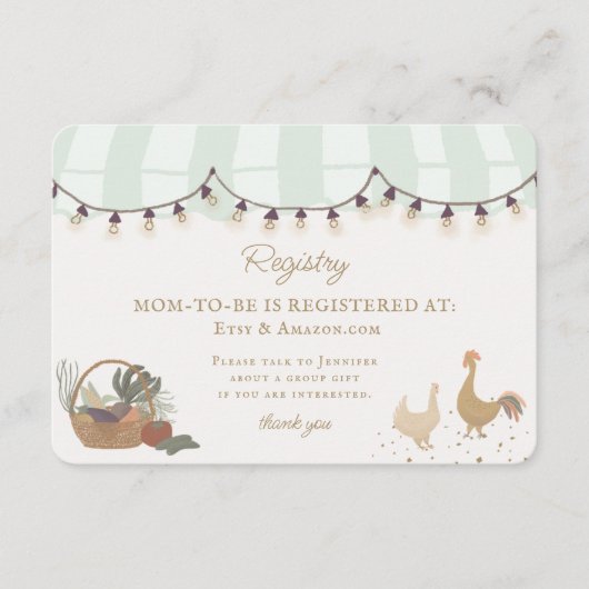 グリーン農家マーケットファームのフレッシュレジストリの挿入 エンクロージャーカード (正面)