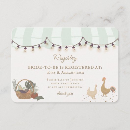 グリーン農家マーケットファームのフレッシュレジストリの挿入 エンクロージャーカード (正面)