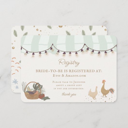 グリーン農家マーケットファームのフレッシュレジストリの挿入 エンクロージャーカード (正面/裏面)