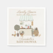 グリーン農家マーケットファームフレッシュベビーシャワー スタンダードカクテルナプキン (正面)