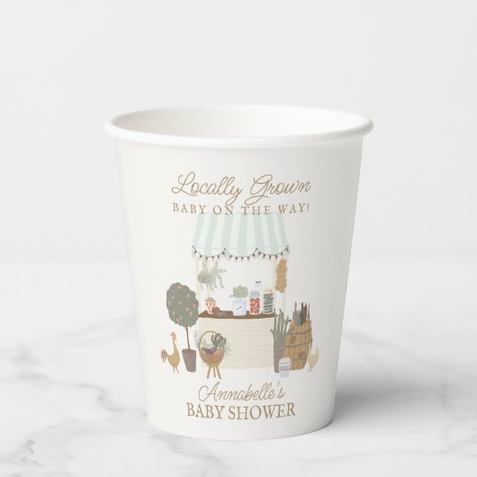 グリーン農家マーケットファームフレッシュベビーシャワー 紙コップ (裏面)