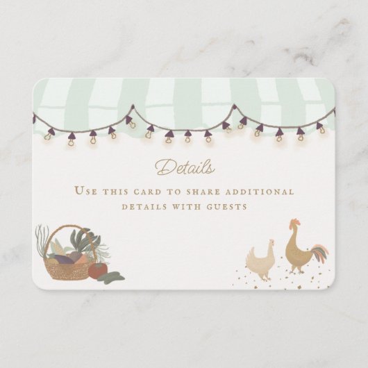 グリーン農家マーケットファームフレッシュ詳細インサート エンクロージャーカード (正面)