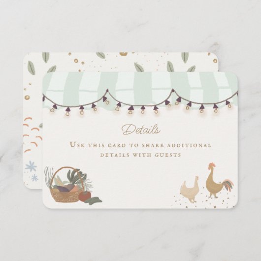 グリーン農家マーケットファームフレッシュ詳細インサート エンクロージャーカード (正面/裏面)