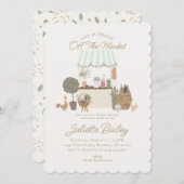 グリーン農家マーケットファームブライダルシャワー招待 招待状 (正面/裏面)