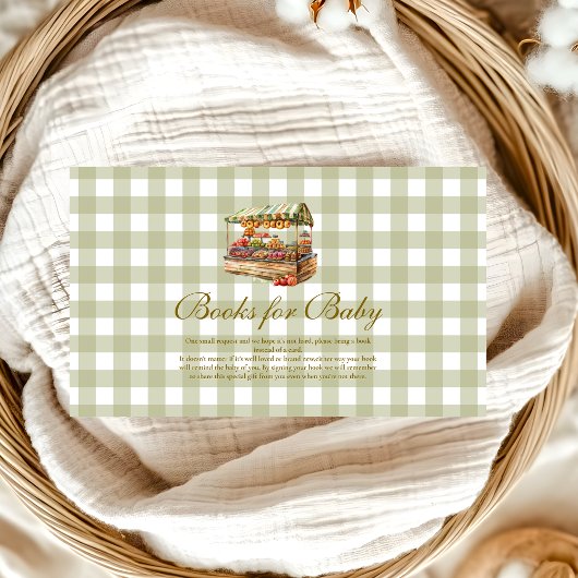 グリーン農家マーケットベビーシャワーブックベビー エンクロージャーカード