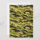 グリーン迷彩柄カモフラージファースト誕生日招待状 招待状 (裏面)