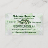 グリーン迷彩柄バス魚釣りテンプレート 名刺 (裏面)