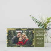 グリーン迷彩柄ホリデーグリーティング シーズンカード (スタンド正面)