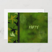 グリーン迷彩柄ボーイズ誕生日パーティーへの招待 インビテーションポストカード (正面/裏面)