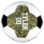 グリーン迷彩柄名前をカスタムするとスポーツナンバー サッカーボール (回転)