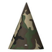 グリーン迷彩柄紙パーティーハッツ パーティーハット (左)