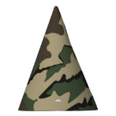 グリーン迷彩柄紙パーティーハッツ パーティーハット (右)