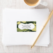 グリーン迷彩柄迷彩住所 シールメッセージカード ラベル (インサイチュ)