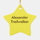 グリーン迷彩柄、カモフラージュデパーソナライズされたア セラミックオーナメント (裏面)