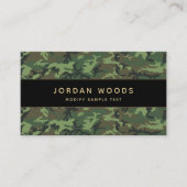 グリーン迷彩柄/カモフラージュ模様 名刺 (正面)