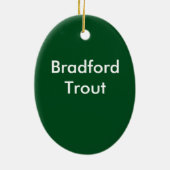 グリーン迷彩柄、カモフラージ鹿パーソナライズされた セラミックオーナメント (裏面)