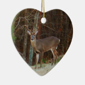 グリーン迷彩柄、カモフラージ鹿パーソナライズされた セラミックオーナメント (右)