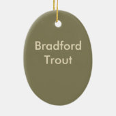 グリーン迷彩柄、カモフラージ鹿パーソナライズされた セラミックオーナメント (裏面)