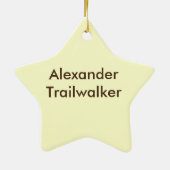 グリーン迷彩柄、カモフラージ鹿パーソナライズされた セラミックオーナメント (裏面)