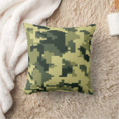 グリーン迷彩柄 クッション (ブランケット)