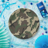 グリーン迷彩柄、紙パーティープレート ペーパープレート (パーティー)