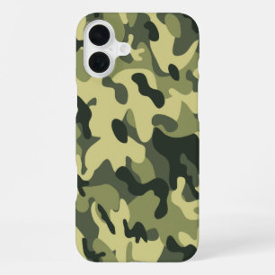 グリーン迷彩柄 iPhone 16 PLUSケース