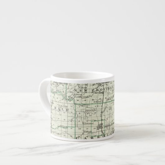 グリーン郡およびCarrolltonの地図 エスプレッソカップ (正面左)