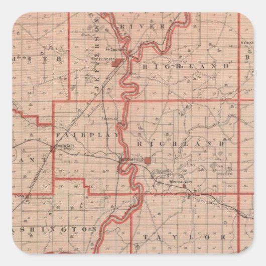 グリーン郡の地図 スクエアシール (正面)