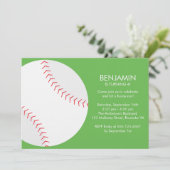 グリーン野球をテーマにした誕生日パーティー 招待状 (スタンド正面)