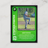 グリーン野球トレーディングカードギフト野球選手 コーリングカード (正面)