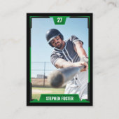 グリーン野球トレーディングカード – プレーヤープロフィール コーリングカード (正面)