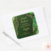グリーン金ゴールドアゲートSweet sixteenハッピーバースデー スクエアシール (封筒)