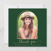 グリーン金ゴールドアーチ写真卒業ありがとう (正面)