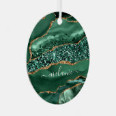 グリーン金ゴールドエメラルドクリスマスオーナメント メタルオーナメント (正面右)