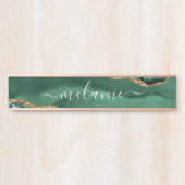 グリーン金ゴールドエメラルド名前をカスタムするドアサイン サインプレート (正面)