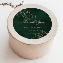 グリーン金ゴールドエメラルド結婚ボタニカル ラウンドシール