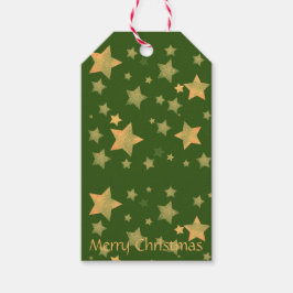 グリーン金ゴールドエレガントシンプルクリスマス ギフトタグ