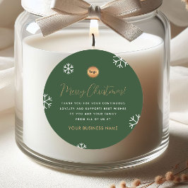 グリーン金ゴールドカスタムスノーフレーク会社ロゴクリスマス ラウンドシール