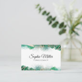 グリーン金ゴールドカスタム抽象芸術モダン 名刺 (スタンド正面)