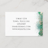 グリーン金ゴールドカスタム抽象芸術モダン 名刺 (裏面)