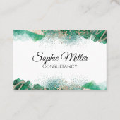 グリーン金ゴールドカスタム抽象芸術モダン 名刺 (正面)