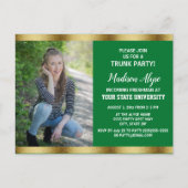 グリーン金ゴールドカレッジのトランクエクセシションパーティーの写真 ポストカード (正面)