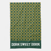 グリーン金ゴールドカレッジチームカッコいいおもしろいドームスクール キッチンタオル (縦)