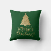 グリーン金ゴールドキラメリークリスマスツリー クッション (裏面)